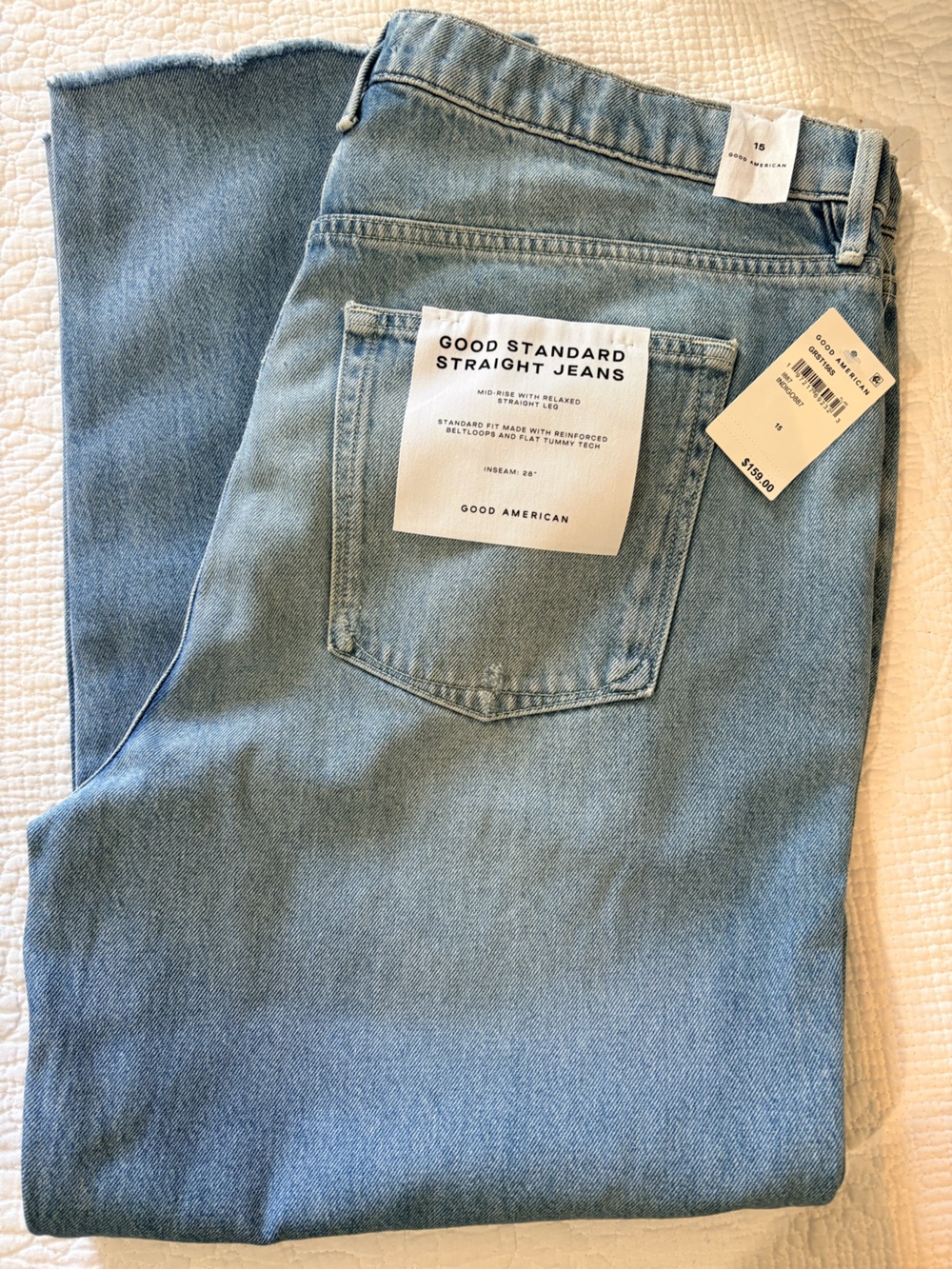 Good American Light Blue Straight-Leg Jeans